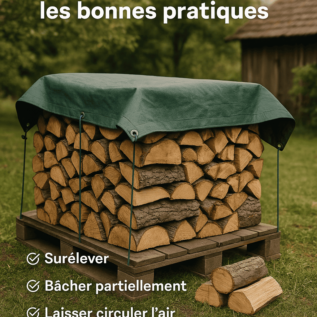 bâches de protection pour bois de chauffage
